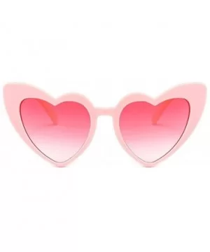 Heart Sunglasses Women Brand Designer Cat Eye Sun Glasses Retro Love Bgray - Wgray - CU18YZWIX6R $5.81 Aviator