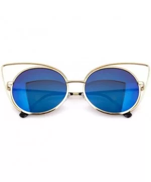 Women's Metal Frame Cateye Sunglasses"Katy" (Blue - As Shown) - CQ12NACAWGJ $12.89 Oversized