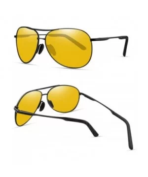 Polarized Aviator Sunglasses for Men Women-Metal Frame UV400 Protection - Black/Yellow - CC18WIQT8Q7 $9.84 Aviator