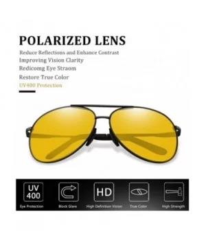 Polarized Aviator Sunglasses for Men Women-Metal Frame UV400 Protection - Black/Yellow - CC18WIQT8Q7 $9.84 Aviator