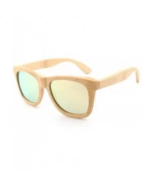 Wood Polarized Sunglasses for Men & Women Natural Wood Sunglasses Bamboo Glasses Mirror Lens - Beige - CT18D2ZA3IY $19.46 Way...