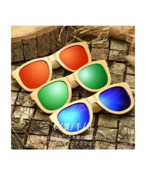 Wood Polarized Sunglasses for Men & Women Natural Wood Sunglasses Bamboo Glasses Mirror Lens - Beige - CT18D2ZA3IY $19.46 Way...