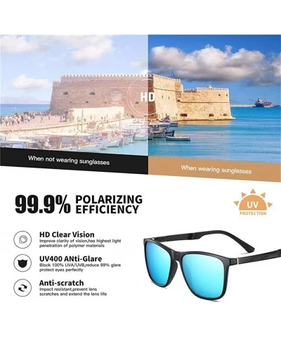 Square Polarized Sunglasses for Men Aluminum Magnesium Temple Anti-Glare Lens Driving Sun Glasses UV400 - CK199HAAXA4 $10.79 ...