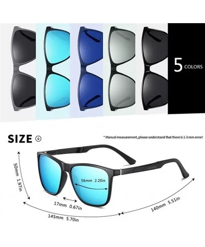 Square Polarized Sunglasses for Men Aluminum Magnesium Temple Anti-Glare Lens Driving Sun Glasses UV400 - CK199HAAXA4 $10.79 ...