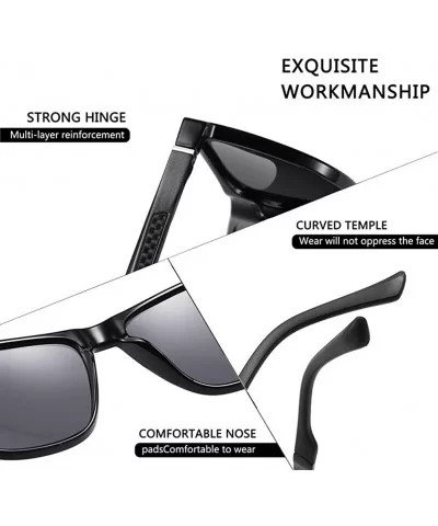 Square Polarized Sunglasses for Men Aluminum Magnesium Temple Anti-Glare Lens Driving Sun Glasses UV400 - CK199HAAXA4 $10.79 ...