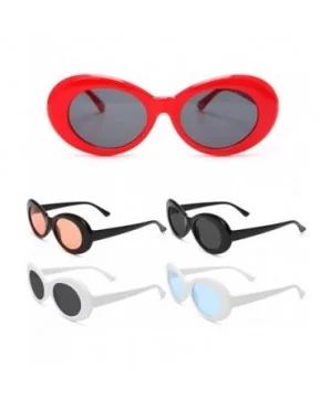 Retro Unisex Sunglasses UV400 - Resin Oval Lens + Plastic Frame Clout Goggles - White&gray - CK1882E6OT3 $6.61 Oval