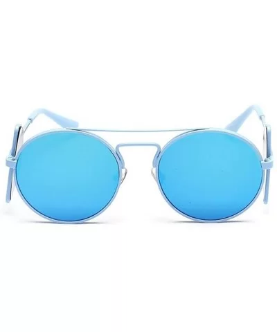 Steampunk sunglasses round frame glasses street shooting - Blue Color - C912JKEN0RD $15.40 Round