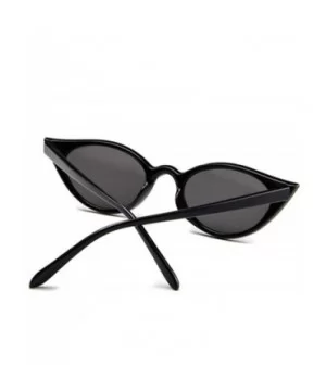 Vintage Cat Eye Sunglasses Women Small Oval Sun Glasses Ladies BLACK As Picture - Yellow - CM18XE0Z325 $5.42 Cat Eye