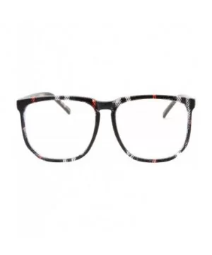 Non-prescription Glasses Frame Clear Lens Eyeglasses - Casual Fashion - Large - Dark Plaid - CW18RGGZ0NK $6.62 Square