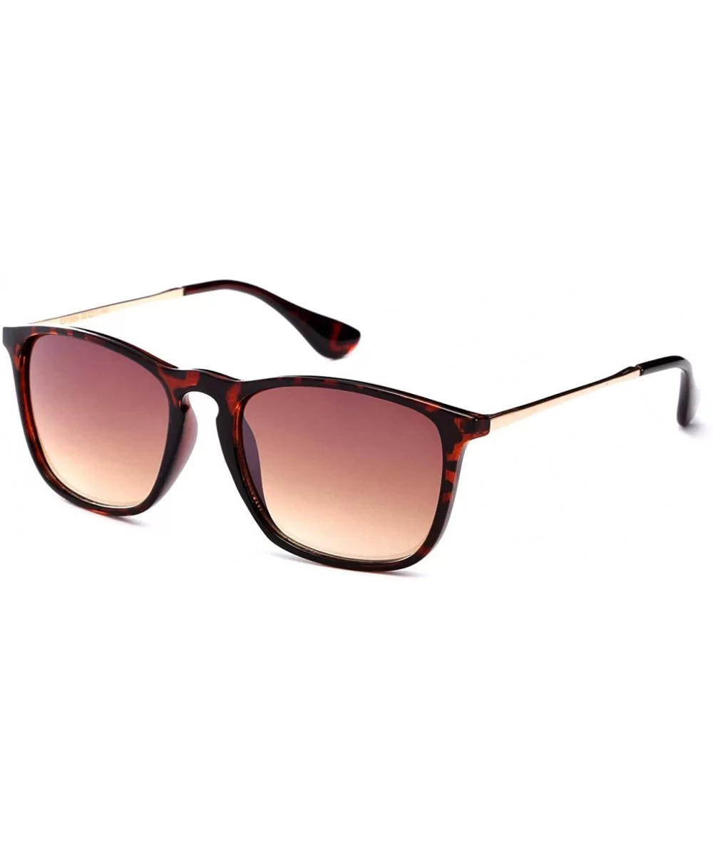 Newbee Fashion Classic Unisex Keyhole Fashion Sunglasses with Flash Lens - Tortoise - C6183N0GWLE $5.60 Wayfarer