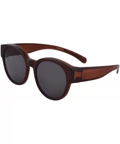 Polarized Oversized Fit over Sunglasses Over Prescription Glasses with Cat Eye Frame for Women&Men - Dark Brown - C2199CNSDKX...