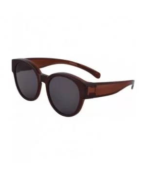 Polarized Oversized Fit over Sunglasses Over Prescription Glasses with Cat Eye Frame for Women&Men - Dark Brown - C2199CNSDKX...