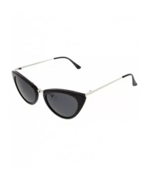 Womens Mod Fashion Metallic Temple Retro Cat Eye Sunglasses - Black - CX11V1ZQON7 $7.34 Cat Eye