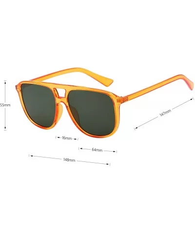 Classic Aviator Sunglasses - 100% UV Protection - Yellow - CL18SZLNAAT $9.06 Square