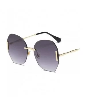 Sunglasses Women Big Box Frameless Oversized UV400 Goggle Women C6 Gold-pink - C4 Silver-pink - CW18YKU3AZT $7.08 Goggle