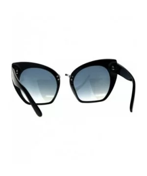 Womens Oversized Fashion Sunglasses Square Cateye Butterfly Frame UV 400 - Black (Blue) - C518C9GC0ZC $7.75 Oversized