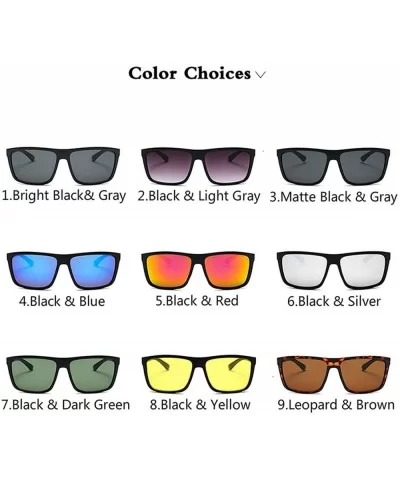 Men Rectangle Sunglasses Fashion Design Square Driving Sun Glasses Mirror Shades Eyewear Oculos De Sol UV400 - CZ199C6Z9TD $2...