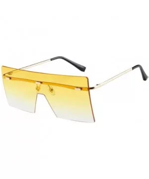 Large Square Rimless Sunglasses for Women Men-Classic Vintage Metal Oversized Shades Eyewear Glasses - Ye - CU196I8CZ0G $8.40...