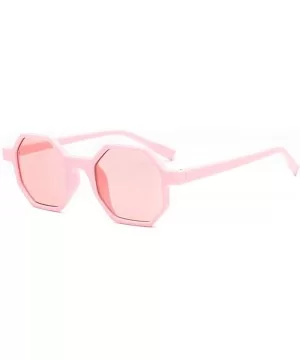 Fashionable Pink Sunglasses Irregular Polymorphic Sunglasses Street Snap Joker Octagon Glasses - CR18TMR6ZKS $6.39 Goggle