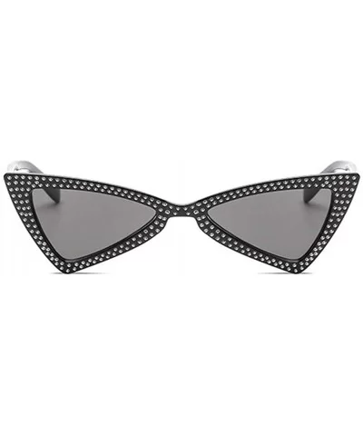 Triangle Sunglasses Women Sunshade Rhinestone Butterfly Frame Cat Eye Sun Glasses Female Black Eyewear UV400 - CT198OOMRMC $7...