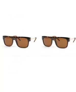 Retro Fashion Wayfarer Vintage Style Unisex Sunglasses P2083 - 2 Pcs Tortoise-brown Lens & Tortoise-brown Lens - CA11ABXHU4B ...