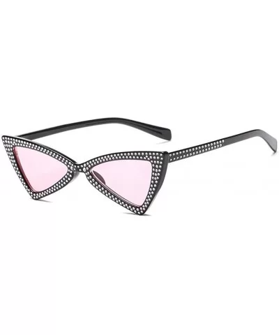 Triangle Sunglasses Women Sunshade Rhinestone Butterfly Frame Cat Eye Sun Glasses Female Black Eyewear UV400 - CT198OOMRMC $7...