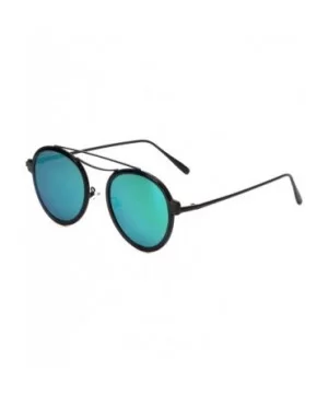 Trendies The Kendall - Flat Fashion Sunglasses with Mirrored Lens - Gloss Black - C2185YGIKW6 $6.01 Oval