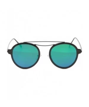 Trendies The Kendall - Flat Fashion Sunglasses with Mirrored Lens - Gloss Black - C2185YGIKW6 $6.01 Oval