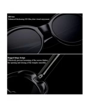 Ultra Thin Small Oval Glasses Ladies Round Sunglasses Blocking Glare Goggles - Black - C218CYTSIK6 $10.32 Oval