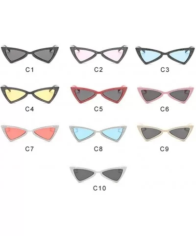 Triangle Sunglasses Women Sunshade Rhinestone Butterfly Frame Cat Eye Sun Glasses Female Black Eyewear UV400 - CT198OOMRMC $7...