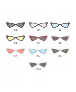 Triangle Sunglasses Women Sunshade Rhinestone Butterfly Frame Cat Eye Sun Glasses Female Black Eyewear UV400 - CT198OOMRMC $7...