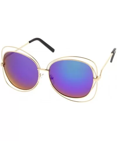 Fashion Double Butterfly Wire Flash Lens Women Sunglasses Model S60W3192 - Purple - CV183NEOSER $8.11 Butterfly