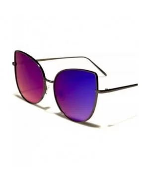 Modern Designer Inspired Foxy Stylish Sexy Womens Cat Eye Sunglasses - Gunmetal / Green & Blue - C118ECDO8KC $9.04 Cat Eye