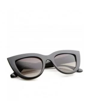 Womens Mod Fashion Bold Rimmed 70s Style Cat Eye Sunglasses 48mm - Shiny Black / Lavender - C112G0JEKQB $8.33 Cat Eye