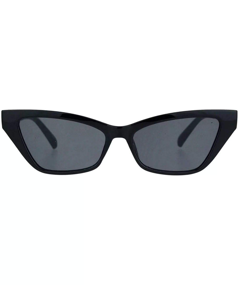 Wide Trapezoid Cateye Frame Sunglasses Womens Chic Fashion Shades UV 400 - Black - CE18TE09RU6 $6.87 Rectangular