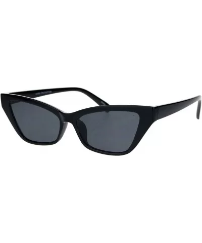 Wide Trapezoid Cateye Frame Sunglasses Womens Chic Fashion Shades UV 400 - Black - CE18TE09RU6 $6.87 Rectangular