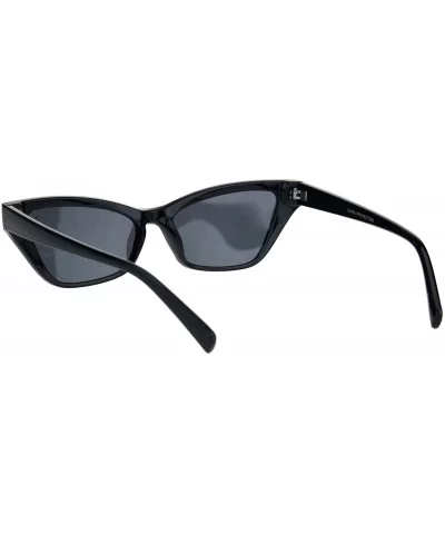 Wide Trapezoid Cateye Frame Sunglasses Womens Chic Fashion Shades UV 400 - Black - CE18TE09RU6 $6.87 Rectangular