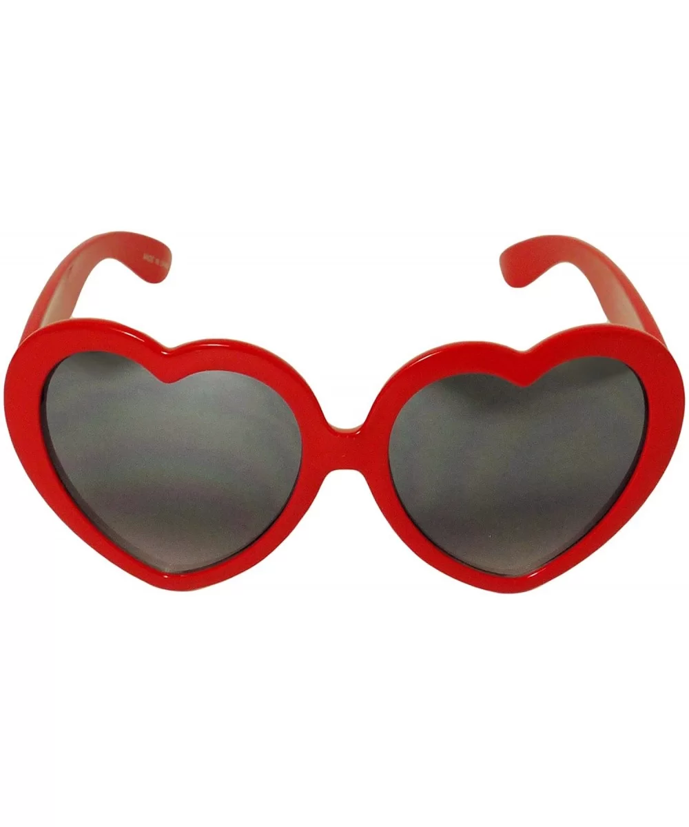 Large Oversized Womens Heart Shape Sunglasses Love Eyewear - Red - CV11IAEBY5J $7.82 Oversized