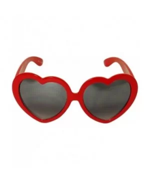 Large Oversized Womens Heart Shape Sunglasses Love Eyewear - Red - CV11IAEBY5J $7.82 Oversized