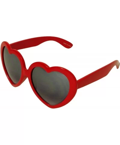 Large Oversized Womens Heart Shape Sunglasses Love Eyewear - Red - CV11IAEBY5J $7.82 Oversized