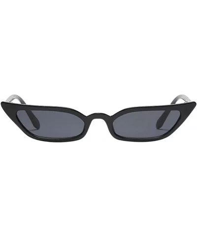 Ladies Vintage Cat Eye Small Frame Eyewear Sunglasses - Black - CG18EX5Z2RD $5.88 Cat Eye