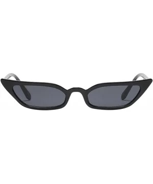 Ladies Vintage Cat Eye Small Frame Eyewear Sunglasses - Black - CG18EX5Z2RD $5.88 Cat Eye