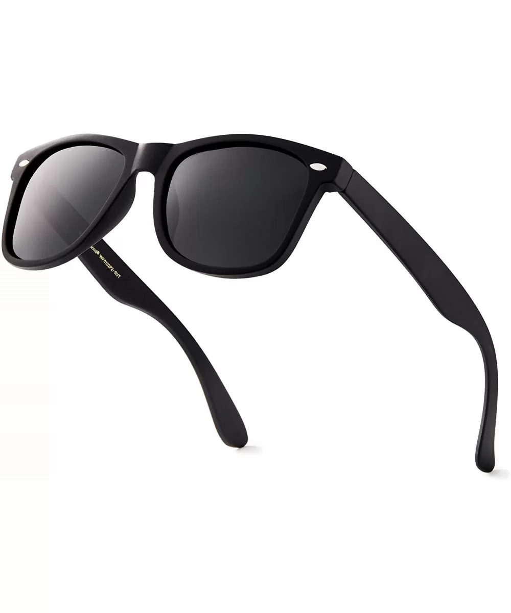 Classic Polarized Sunglasses - Matte Black - Smoke - CS190YGQ4O2 $10.71 Rectangular