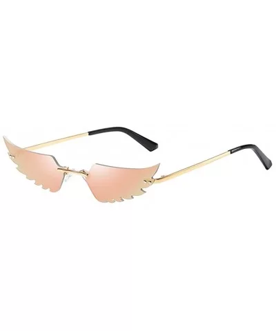 Fashion Retro Irregular Man Women Wing Shape Sunglasses Glasses Winds Shades Vintage - Orange - C4190DAAMTD $8.75 Goggle