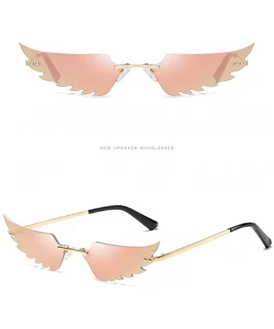 Fashion Retro Irregular Man Women Wing Shape Sunglasses Glasses Winds Shades Vintage - Orange - C4190DAAMTD $8.75 Goggle