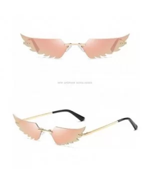 Fashion Retro Irregular Man Women Wing Shape Sunglasses Glasses Winds Shades Vintage - Orange - C4190DAAMTD $8.75 Goggle