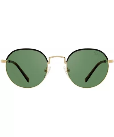 Polarized Vintage Round Sunglasses UV400 Protection Mental Frame Glasses for Men Women - Green - CV1930T895H $18.76 Round