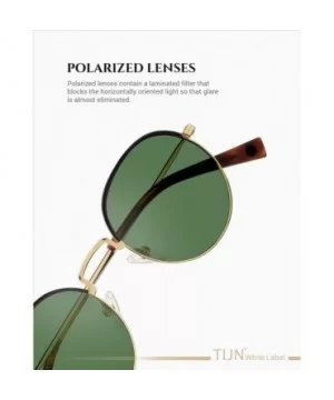 Polarized Vintage Round Sunglasses UV400 Protection Mental Frame Glasses for Men Women - Green - CV1930T895H $18.76 Round