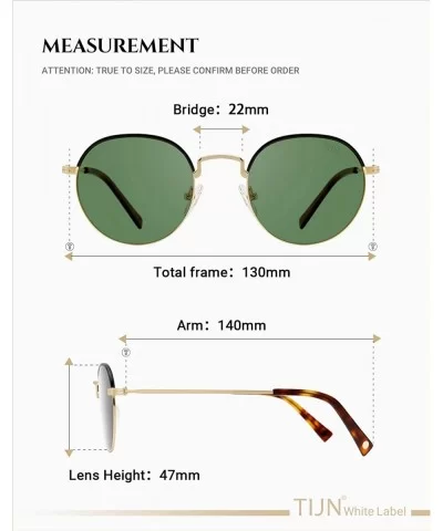 Polarized Vintage Round Sunglasses UV400 Protection Mental Frame Glasses for Men Women - Green - CV1930T895H $18.76 Round