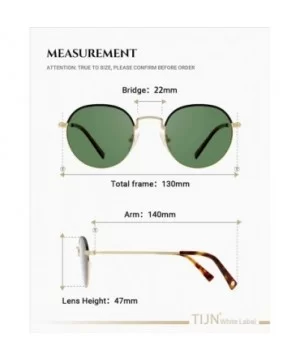 Polarized Vintage Round Sunglasses UV400 Protection Mental Frame Glasses for Men Women - Green - CV1930T895H $18.76 Round